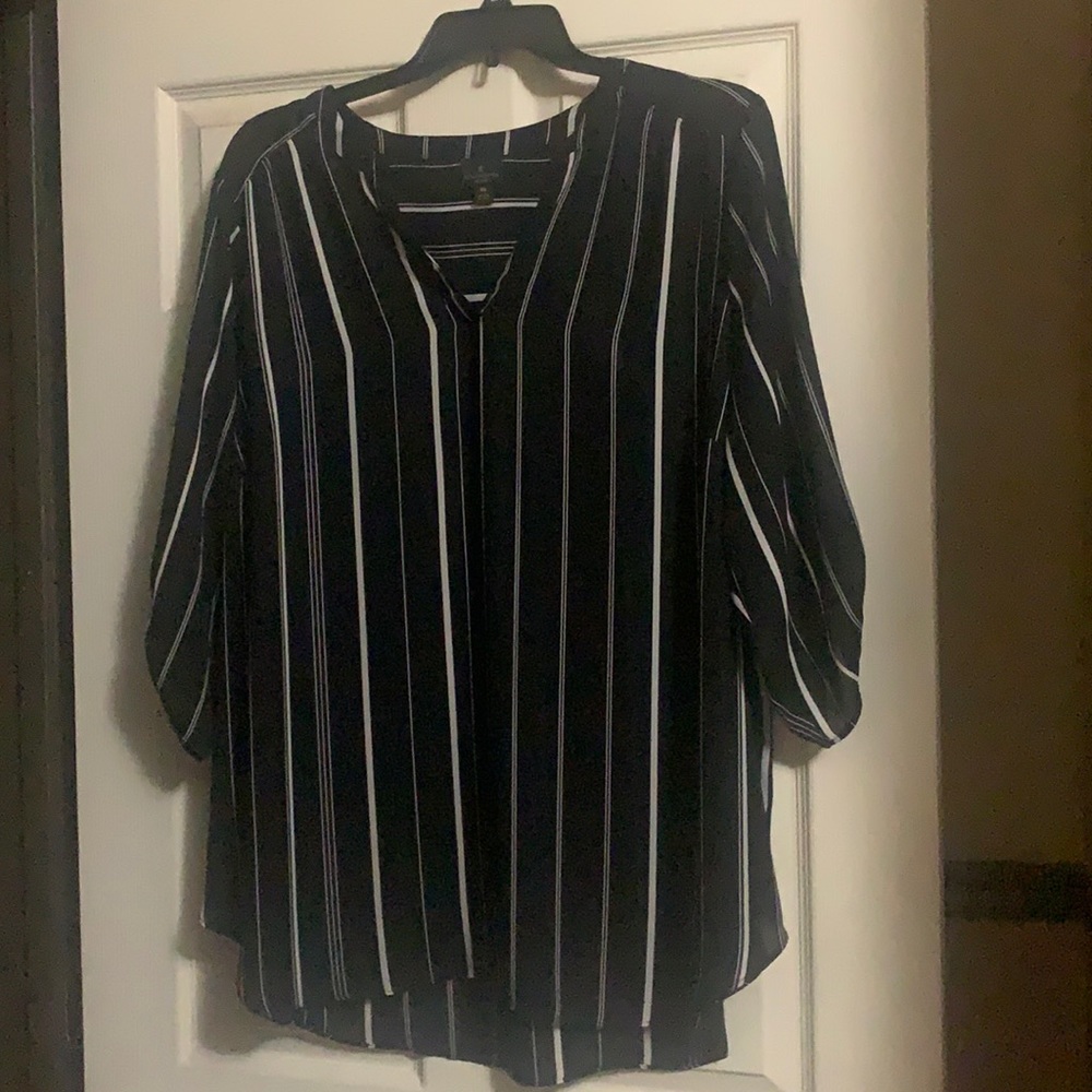 Worthington Black and White Blouse 3X